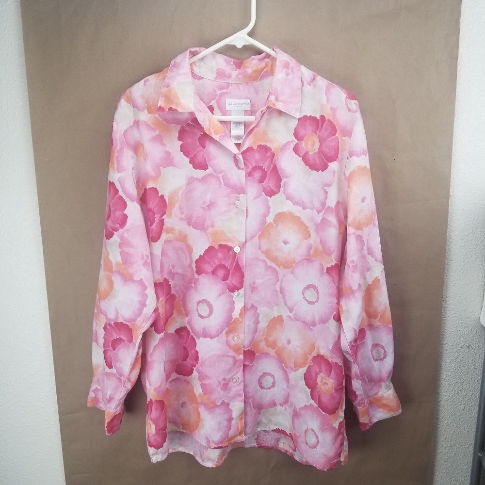 Liz Claiborne Floral Blouse Size Medium
